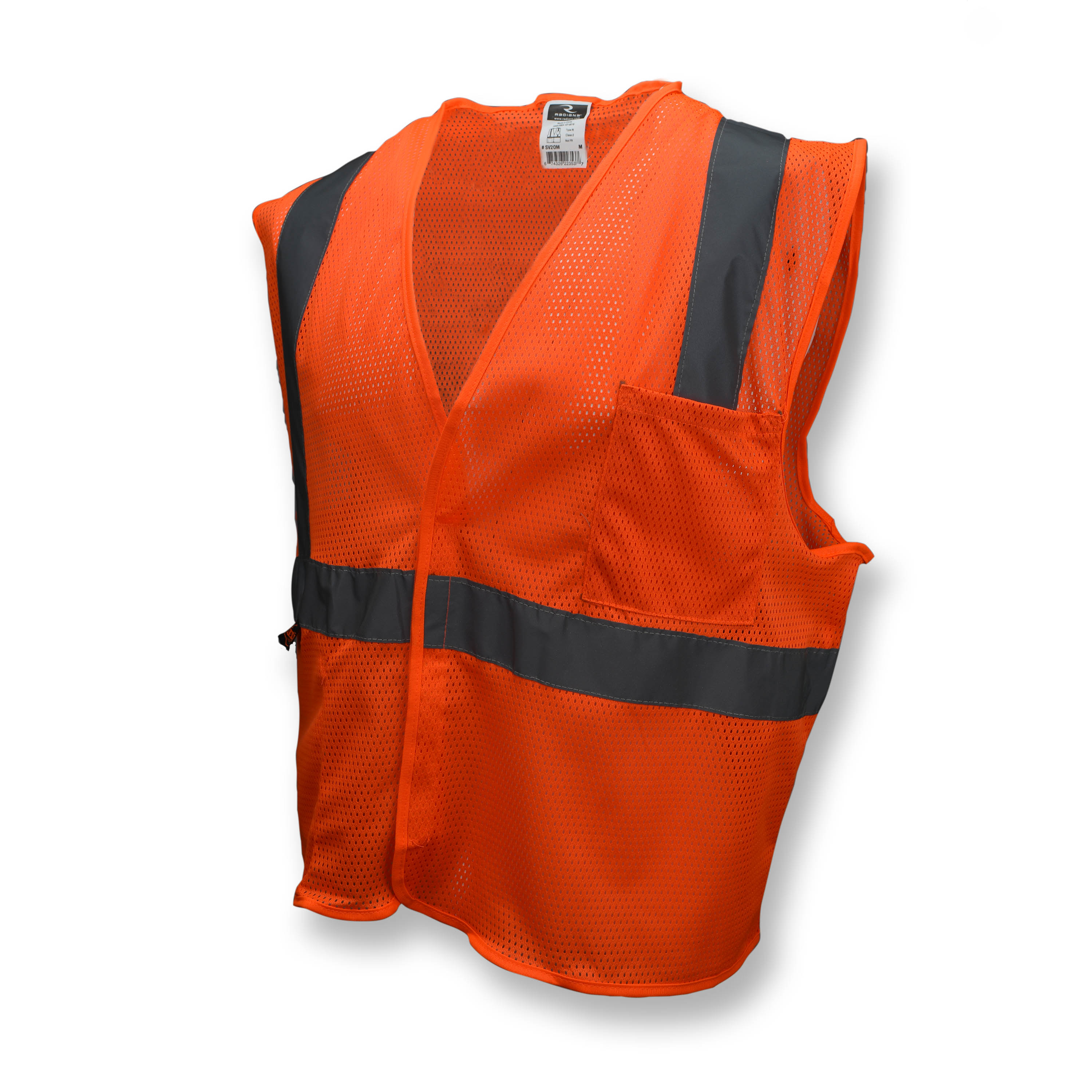 SV2 Economy Type R Class 2 Mesh Safety Vest - Orange - Size L - Safety Vests